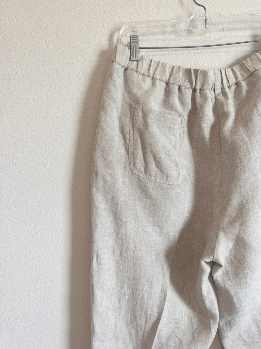 Quince Women's Flax Tan 100% European Linen Pants Size Large